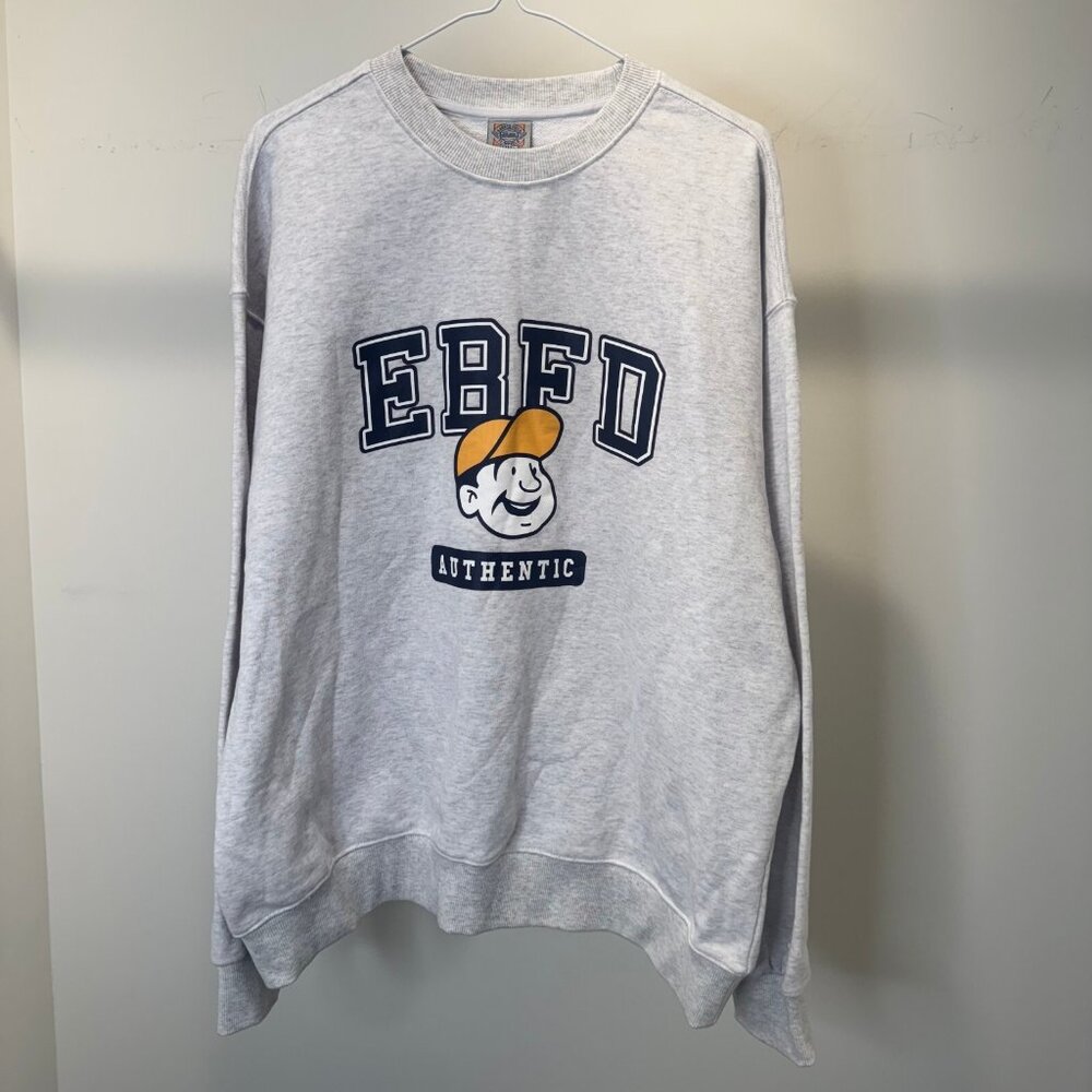 Ebbets Field Flannels Mens 'EBFD Authentic' Pullover Crewneck Sweatshirt Size L